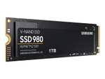 2x Samsung 980 PCIe 3.0 NVMe M.2 SSD 1TB (3500/3000 MB/s, 3D-NAND TLC, DRAM-less, 600TBW, 5J Garantie)
