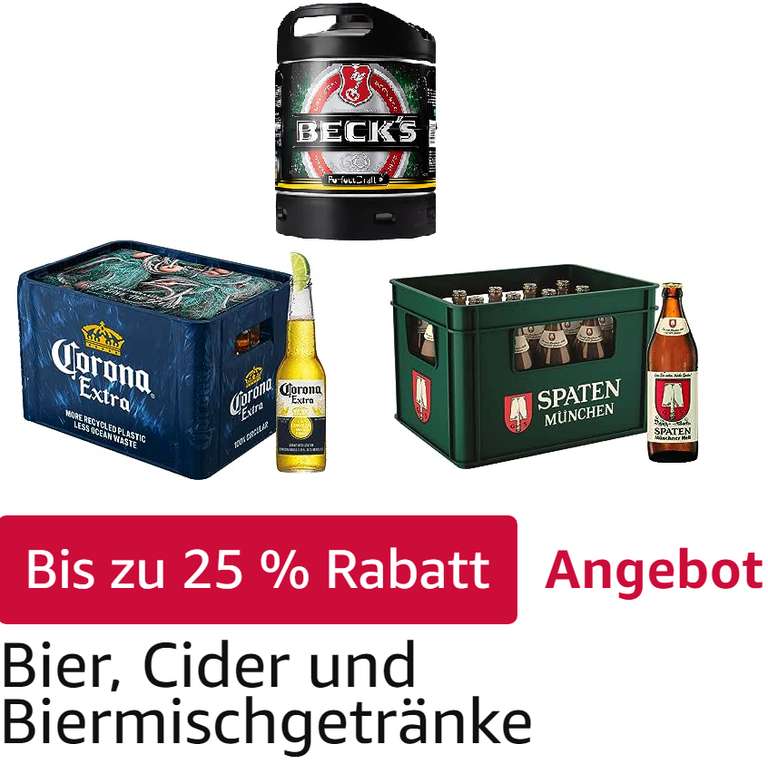 Aktion "Bier, Cider und Biermischgetränke", z.B. SPATEN Münchner Hell Flaschenbier, Helles Bier(20 x 0.5 l) | zzgl. Pfand [Prime Spar-Abo]
