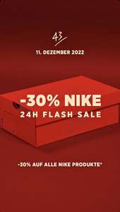 30% Rabatt auf alles von Nike bei 43einhalb