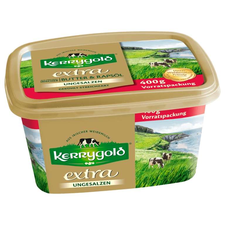 Kerrygold Extra ungesalzen/ gesalzen je 400 g Packung für 1,99 €[HIT]