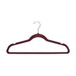 [Prime]Amazon Basics Kleiderbügel für Anzüge, Samt, rutschfest, Burgunderrot, Silber, 30 Stück