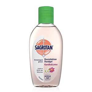 (Prime Spar-Abo) Sagrotan Hand-Desinfektionsgel Kamille & Lotus Desinfektionsmittel für die Hände in handlicher Reisegröße – 1 x 50 ml