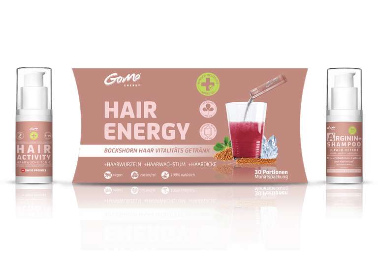 30% Rabatt auf Hair Vitality Promo Set von GoMo Energy bei Haarausfall