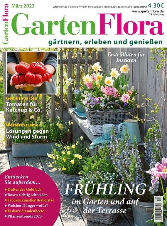15 Garten-und Landmagazin Abos: Mein schön. Garten für 45€ + 30€ Amazon-GS | GartenFlora für 52,60€ + 40 € BestChoice / LandIDEE, gartenspaß