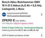 Bosch Akku-Bohrhammer GBH 18 V-21 2 Akkus (4,0 Ah + 5,5 Ah), Ladegerät, L-Boxx, Versandkostenfrei