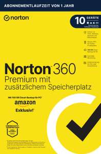 [Amazon Exklusiv] Norton 360 Premium für 10 Geräte mit extragroßer Backup-Kapazität – 75GB zusätzlicher Cloud-Backup Speicher