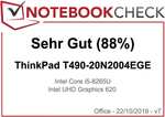 Lenovo ThinkPad T490 14" Laptop - 400 Nits IR-Cam Intel i5 8265U 16GB RAM m.2 SSD Thunderbolt USB-C backlit QWERTZ - refurbished Notebook