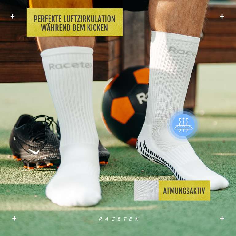Football Socks weiß [3er-PACK] - Grip Socken Fussball - Fußball Socken Männer,Damen, Kinder