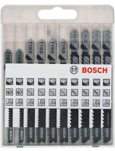 Bosch Professional 10tlg. Stichsägeblatt Set Basic for Wood (für Holz, Zubehör Stichsäge) Schwarz, PRIME