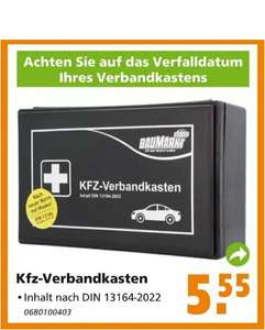 KFZ-Verbandkasten DIN 13164-2022 (neue Norm) für 5,55 Euro [Globus Baumarkt]
