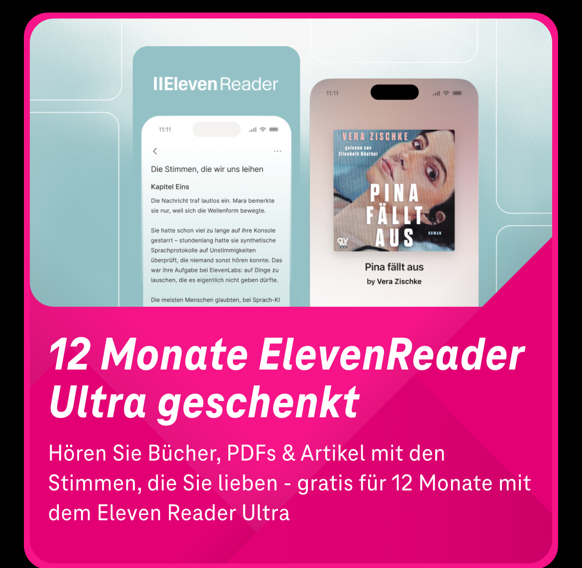 Magenta Moments - 12 Monate ElevenReader ULTRA geschenkt | Gratis | ebooks Bücher PDF - App kostenlos