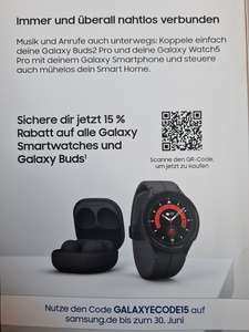 [Samsung Shop] 15 % Rabatt auf alle Galaxy Smartwatches und Galaxy Buds