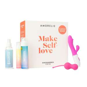 Amorelie Make Selflove - Einstiegsbox für sie (Vibrator, Liebeskugeln, Gleitgel, Stimulationsgel, Toycleaner)