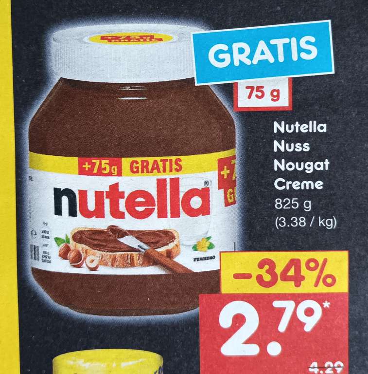 Nutella 825 Gramm Glas