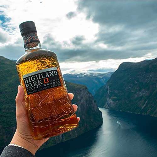 [PRIME/Sparabo] Highland Park 12 Jahre Viking Honour Single Malt Scotch Whisky (1 x 0.7 l) – vollmundiger, rauchiger Geschmack