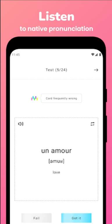 (Google Play Store / App Store) Memorize: Learn French / Russian Words (Android, iOS, Vokabelkarten, Sprache)