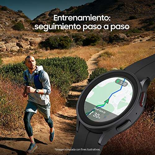 SAMSUNG Galaxy Watch5 Pro BT 45 mm Smartwatch Titan Fluorkautschuk, M/L, Gray Titanium