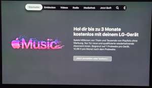 Apple Music bis zu 3 Monate kostenlos über LG TVs