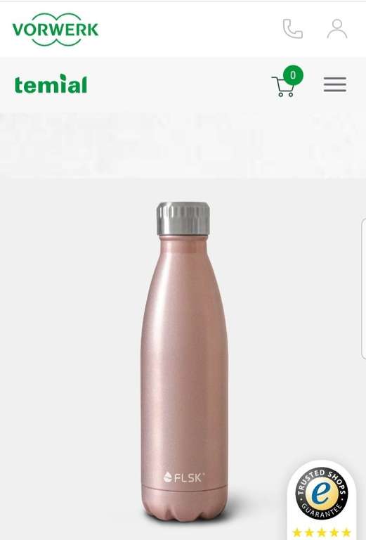 FLSK doppelwandige Trinkflasche rosegold für 8,75 Euro 500 ml