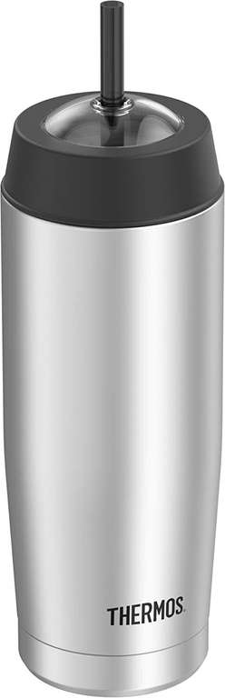 THERMOS Isolier-Trinkbecher Cold Cup 0,47 l inkl. Trinkhalm (spülmaschinengeeignet, Thermos vakuumisolierter doppelwandiger Edelstahl)