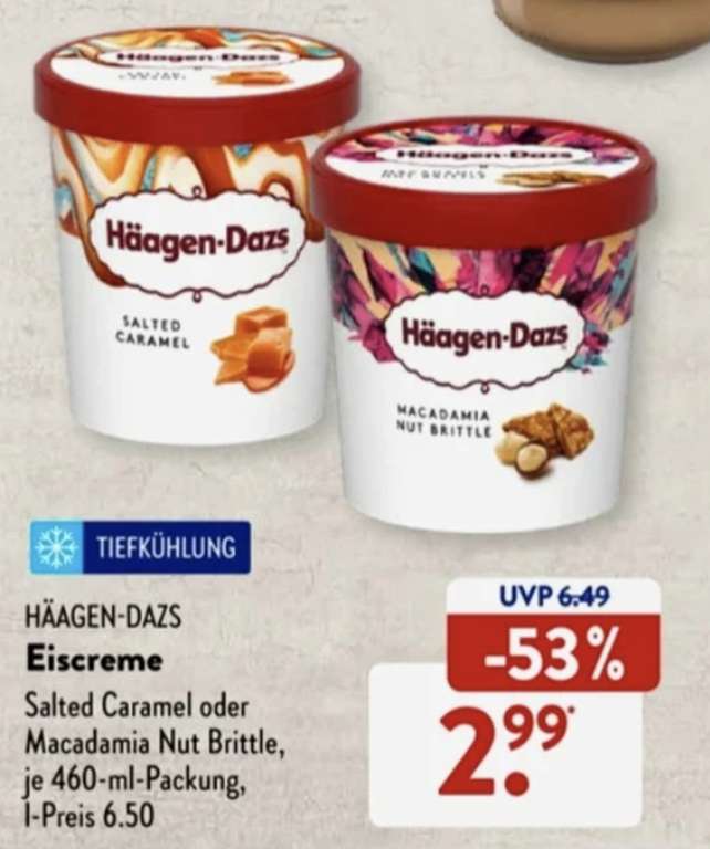 [Aldi Süd] Häagen-Dazs Eis für 2,99€ ab 05.08.