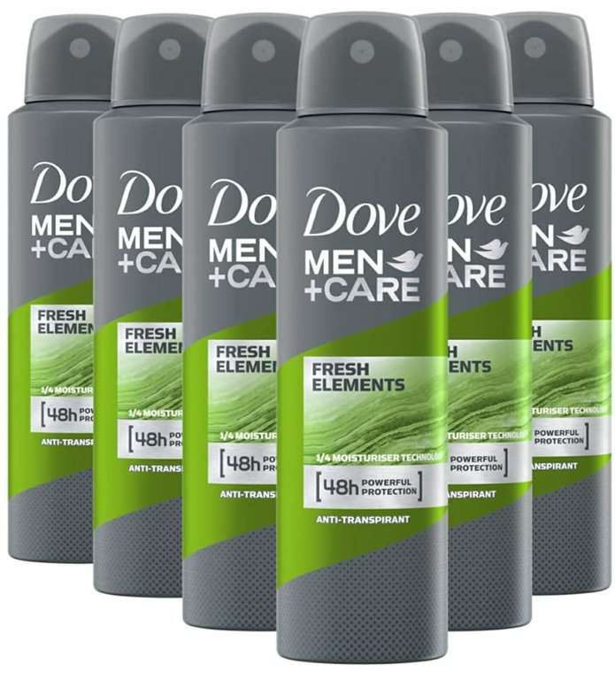 6 ×Dove Men+Care Deodorant Spray Fresh prime sparabo