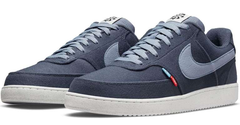 Nike Sneaker Court Vision Low Next Nature (Gr. 38,5 - 42,5; in thunder blue/slate/summit white)