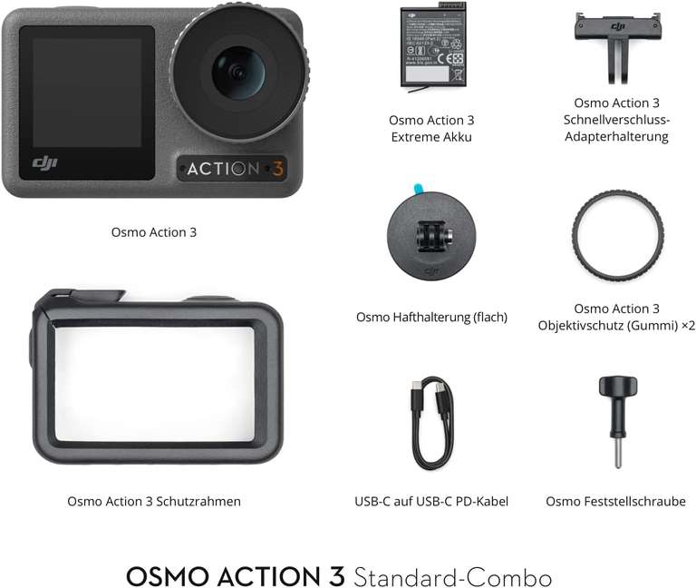 (Mediamarkt | Saturn | Amazon) Dji Osmo Action 3 Actioncam Standard Combo