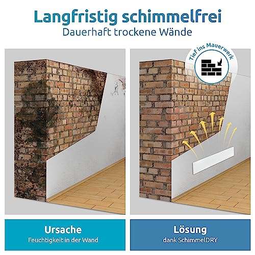 Schimmel Dry - Schimmelentferner Wand & Bad -ohne Chemie für immer Schimmelfrei