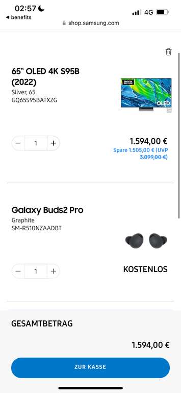Samsung OLED S95B 65 Zoll (Effektiv 1000-1100€) + Samsung Sounbar Q995B für !479€!