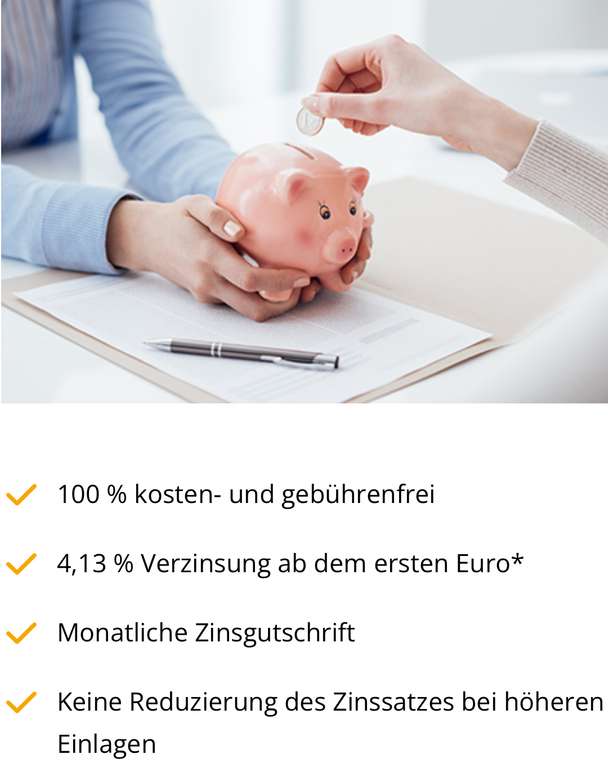 Advanzia Bank Tagesgeld 4,13% p.a. eff., 3 Monate für Neu- & Bestandskunden*, monatliche Zinsgutschrift, Luxemburg AAA