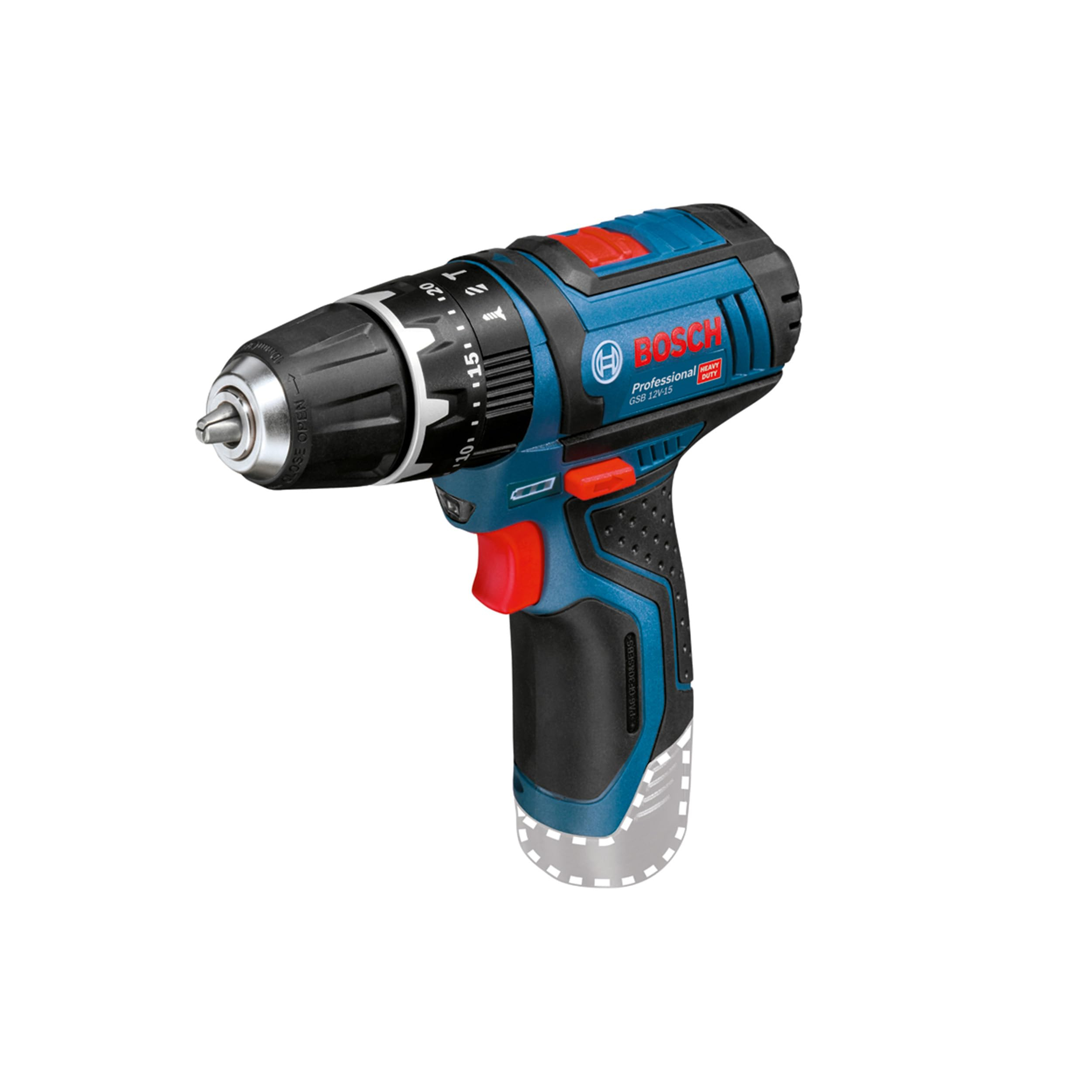 Bosch Professional 12V System Akku Schlagbohrschrauber GSB 12V-15 (ohne Akku/ Ladegerät) (Prime)