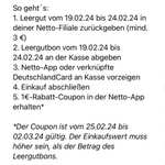 1,-€ App Gutschein bei 3,- Pfandrückgabe (MEW 3,01€) bei Netto MD (Filialabhängig!)
