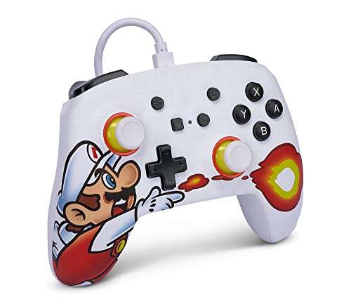 (PRIME) Verbesserter kabelgebundener PowerA-Controller für Nintendo Switch - Fireball Mario