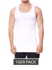 16er Pack - LeGiorgio - Feinripp oder Doppelripp Unterhemd für Herren, Stück ~ 2€ (Weiß, Gr. XL - 3XL, 100 % Baumwolle)
