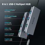 AYCLIF 8in1 USB-C Hub mit 4K HDMI, Gigabit Lan, 5 Gbit/s USB 3.0, PD 100W, SD/TF Leser für 11,80€ (Amazon Prime)