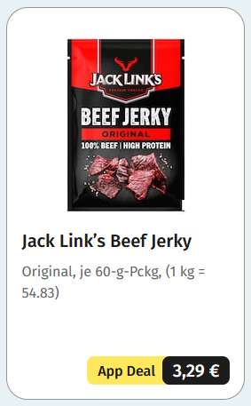 Jack Link’s Beef Jerky Original Rewe App 3,29€