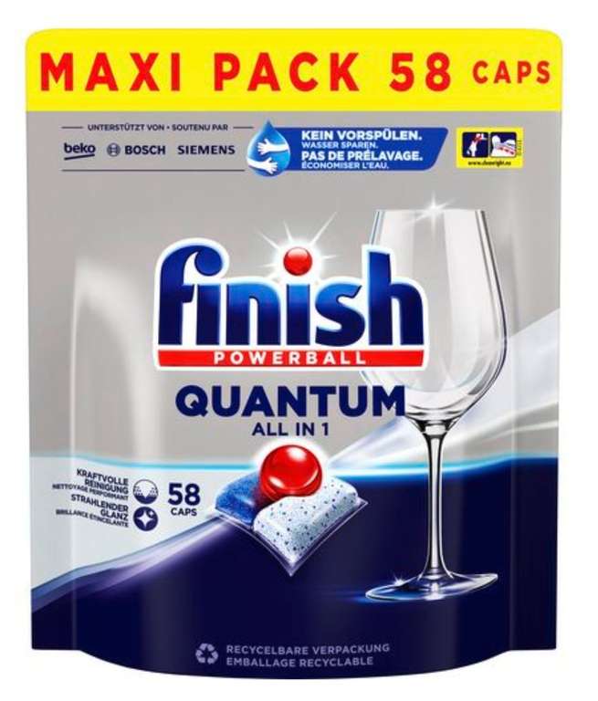 -Filiallieferung- Finish Spülmaschinentabs Quantum All-in-1 Maxipack 58 Stück [ 5,28 Euro möglich ]