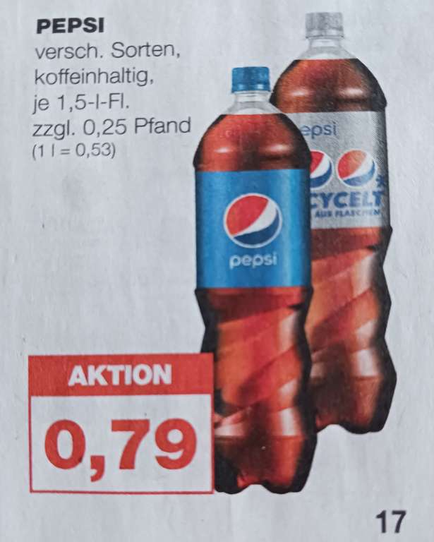 Pepsi versch. Sorten je 1,5 Liter [Lokal][mein real] 42579/42489/46535/40549/58135/47475/42389