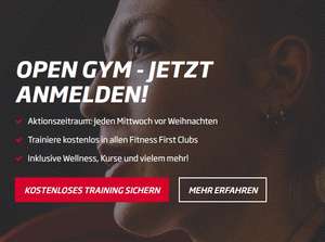 Fitness First - kostenlos trainieren + Sauna + Dampfbad + Pool etc. am 6.12., 13.12. und 20.12.