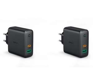 AUKEY PA-D3 Dual-Port GaN 60W, PD 3.0, USB-C & USB-A Ladegerät 2er Pack für 25,99€ (Manzude)