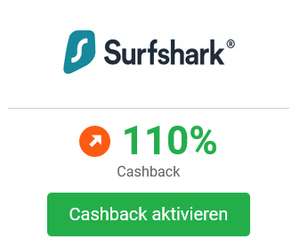 [iGraal] Surfshark VPN mit 110% Cashback als Neukunde + 77% Rabatt auf das 2-Jahres-Paket - nur heute