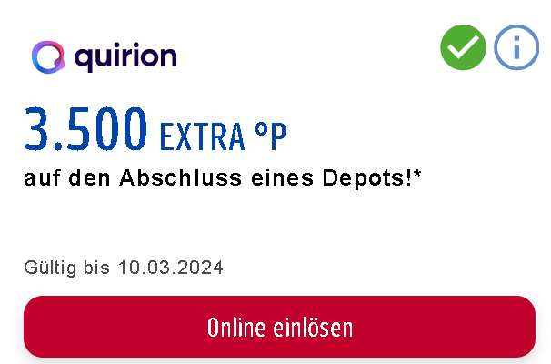 [Quirion + Payback] 4.000 Payback-Punkte auf den Abschluss eines Depots (Robo-Advisor) + Mindestanlage von 200€, Neukunden, personalisiert