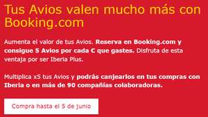 Iberia Plus | Booking.com - 5 Avios pro 1 € Umsatz