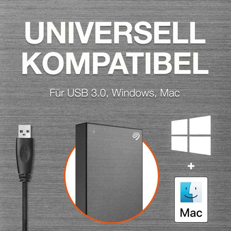 Seagate OneTouch 5TB 2,5 Zoll externe USB-Festplatte grau