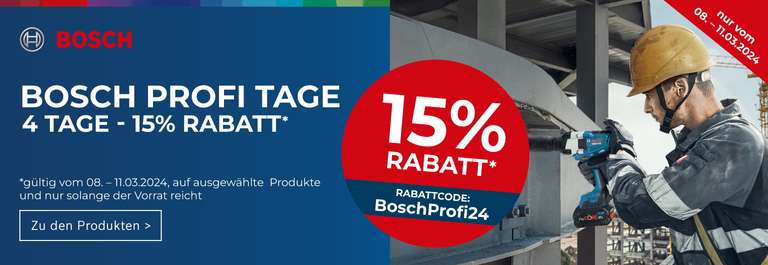 [Sammel Deal] Bosch Professional Tage -15% bei Werkzeugstore24. Z.B. 06019J8302 GDS18V-1000 mit 2 ProCore 8.0 AH für 398,64€