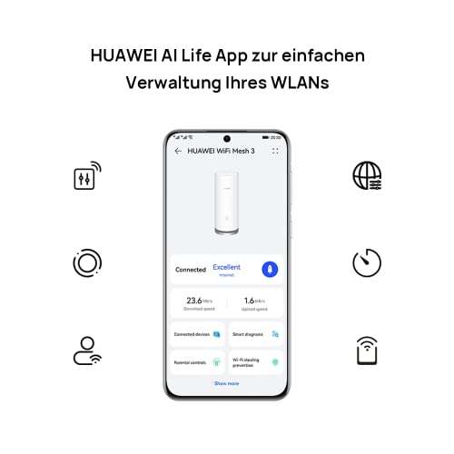 [Amazon.it] HUAWEI WiFi Mesh 3, Simultanes Dual-Band WiFi-System, AX3000, 30 Monate Garantie, 2 Pack, Weiß für 141€ inkl. VSK