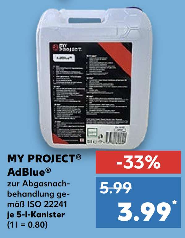 Kaufland: AdBlue - 5 Liter Kanister - Harnstofflösung gemäß ISO 22241