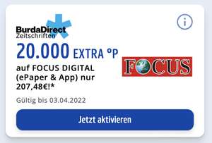 *Wieder da!* 20.000 Extra Payback Punkte für Focus Digital ePaper