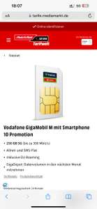 Mediamarkt/SaturnGiga Mobil M (Vodafone/Freenet)24,99 250 GB Datenvolumen inkl. LTE/5G
